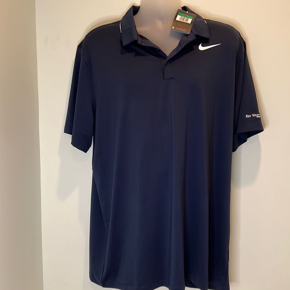 NWT Nike Golf Standard Fit Navy Blue Mens Short Polo Shirt Size XL - Picture 4 of 13